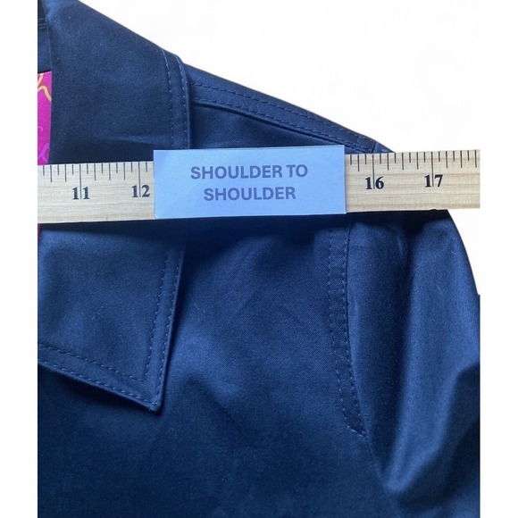 COACH 1941 Women's Medium Black Hidden Button Cotton Coat Jacket Slit Pockets - Picture 3 of 10